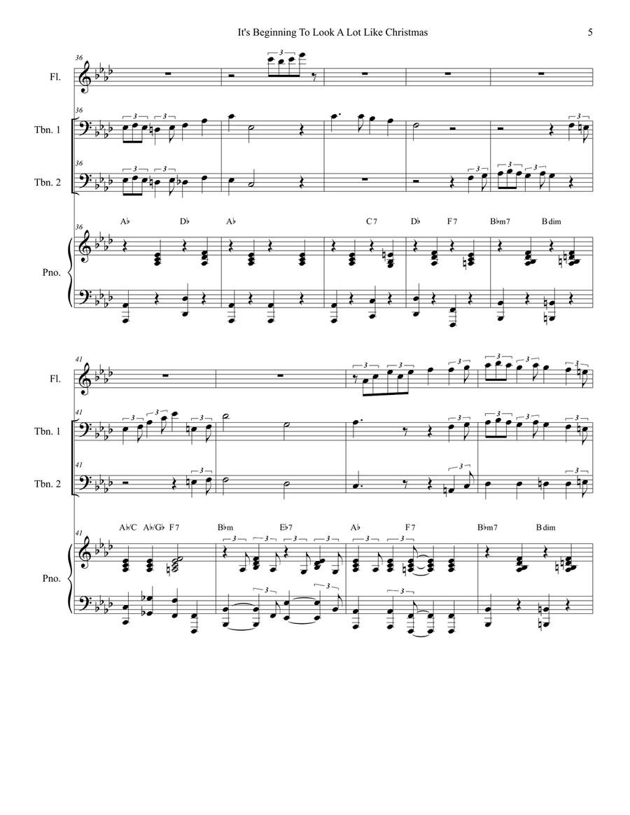 It's Beginning To Look Like Christmas Flute scores gallery preview page 5