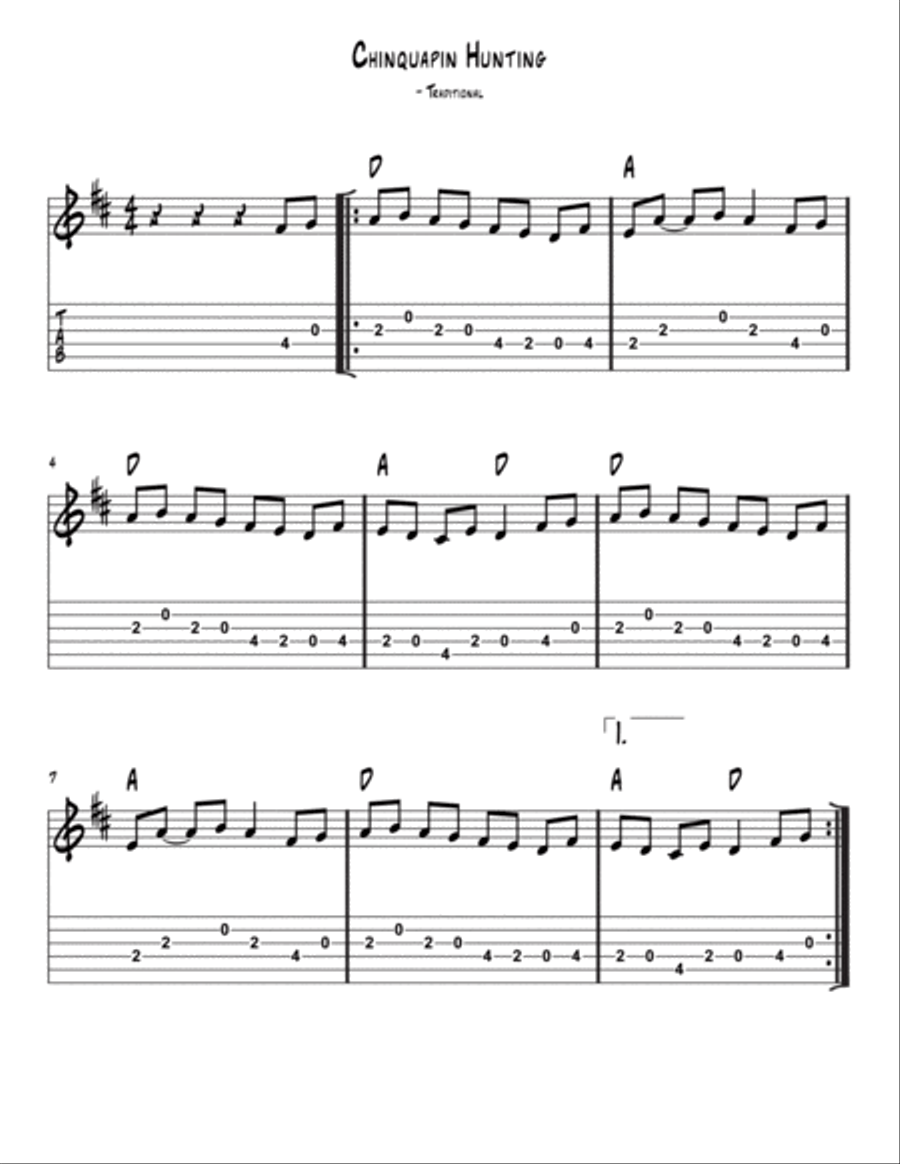Chinquapin Hunting Chinquapin Hunting Acoustic Guitar scores gallery preview page 1