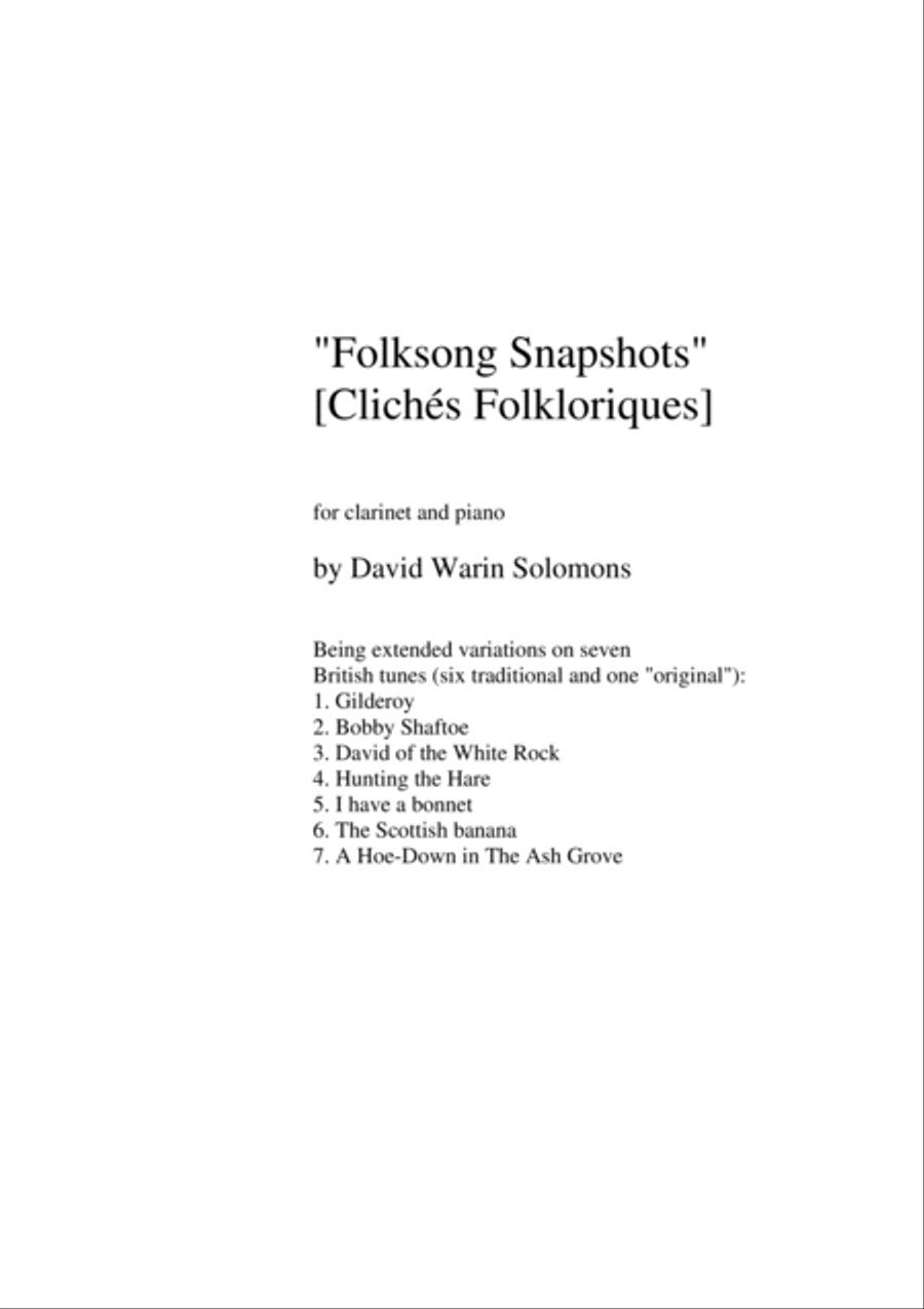 Folk Song Snapshots for Clarinet and Piano Clarinet scores gallery preview page 5