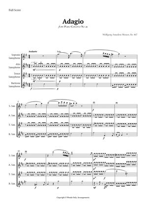 Andante from Piano Concerto No. 21 by Mozart for Sax Quartet