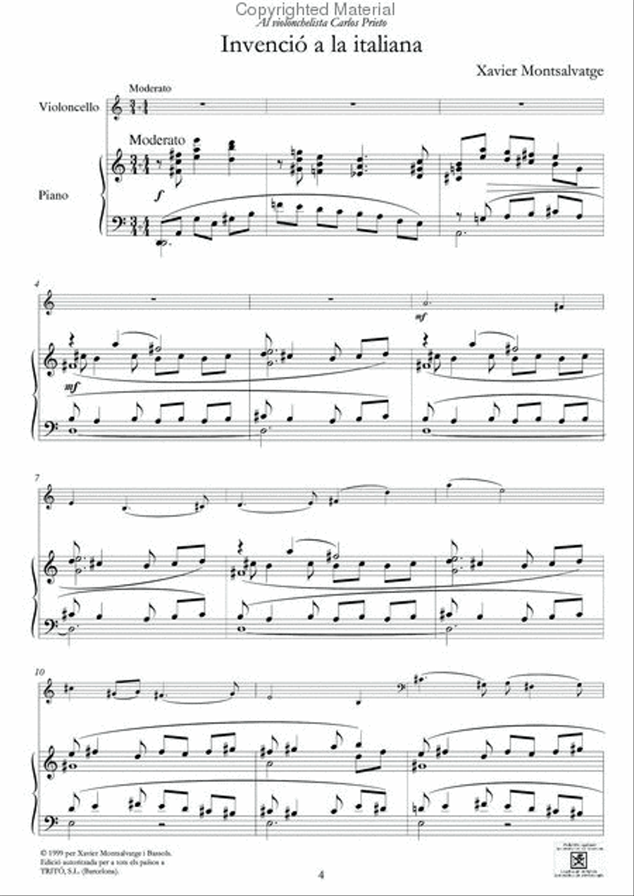 Invenció a la italiana Piano Accompaniment scores gallery preview page 2