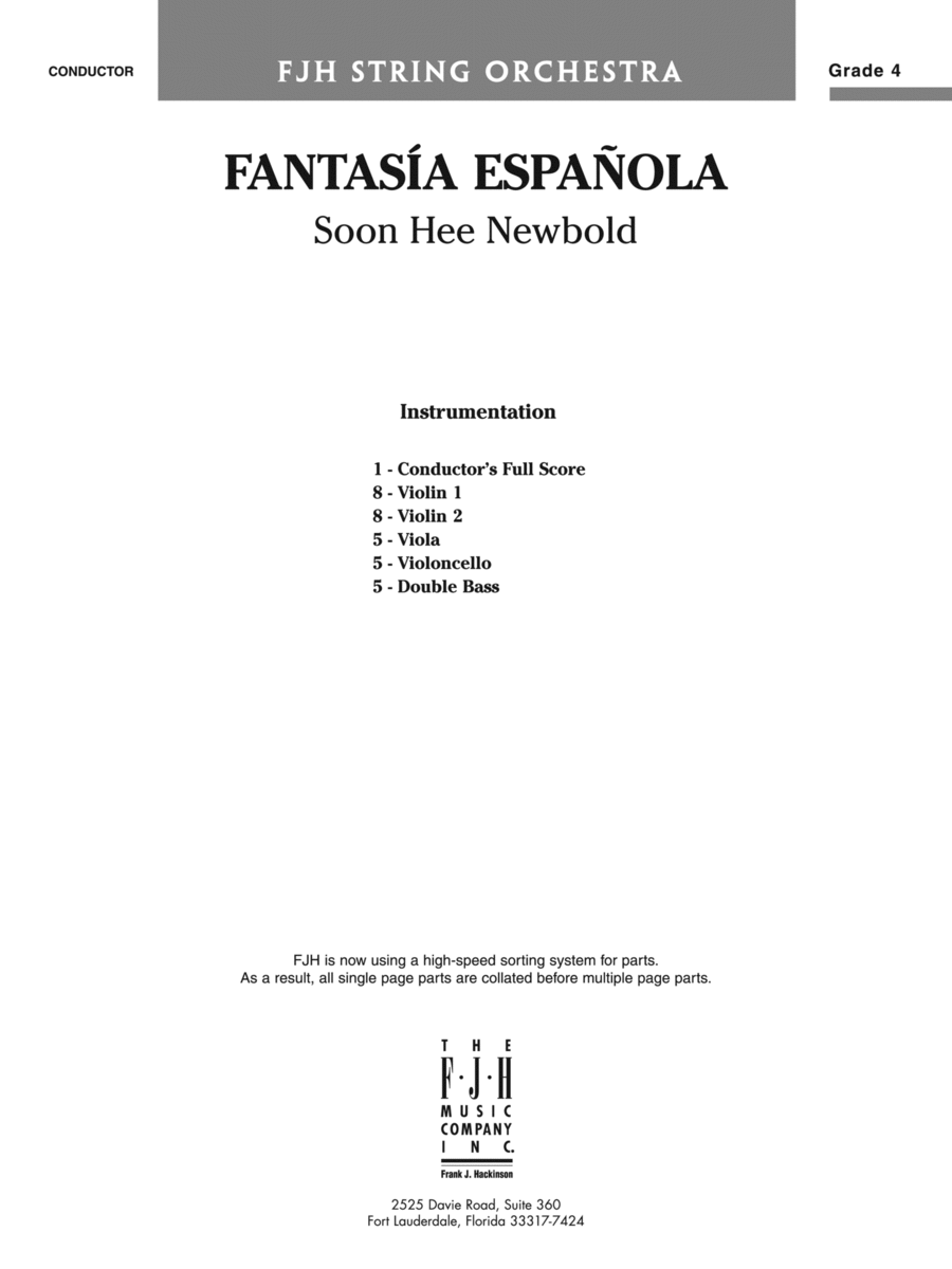 Fantasía española: Score Fantasía española: Score String Orchestra scores gallery preview page 1