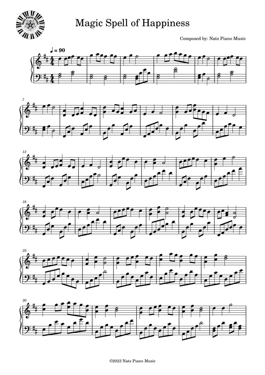 Magic Spell of Happiness Piano Solo scores gallery preview page 1