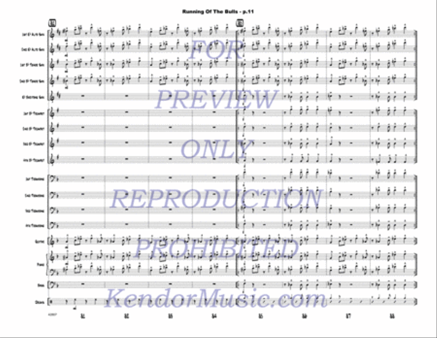 Running Of The Bulls Jazz Ensemble scores gallery preview page 12