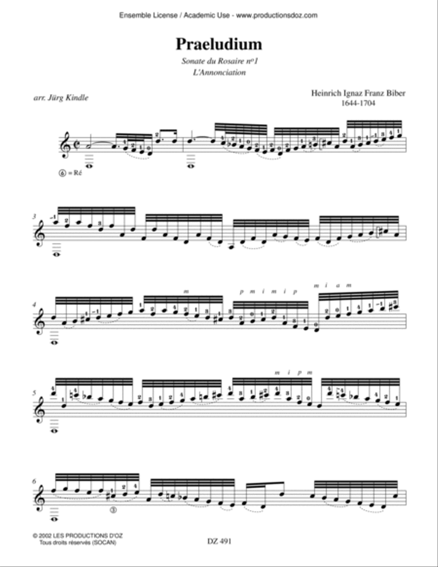 Praeludium, Aria, Giacona Classical Guitar scores gallery preview page 3