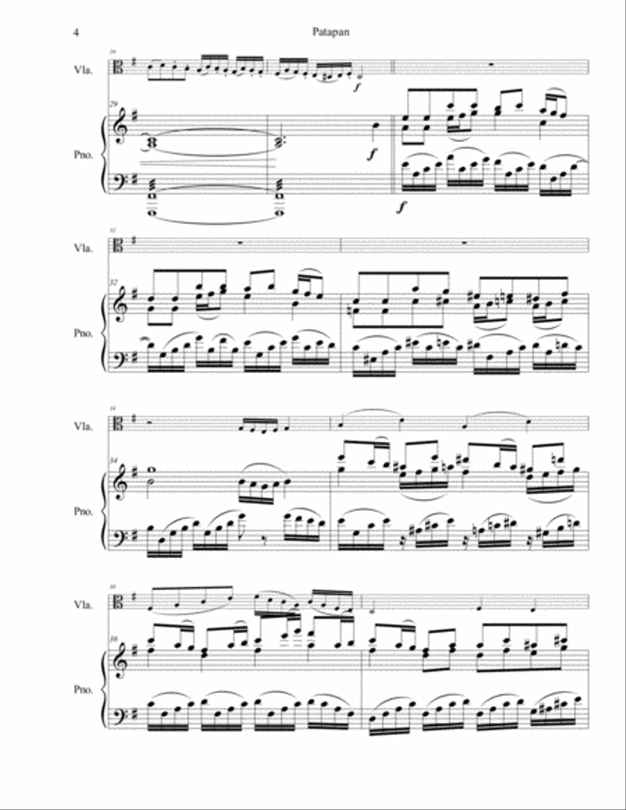 Patapan for Solo Viola Piano scores gallery preview page 5