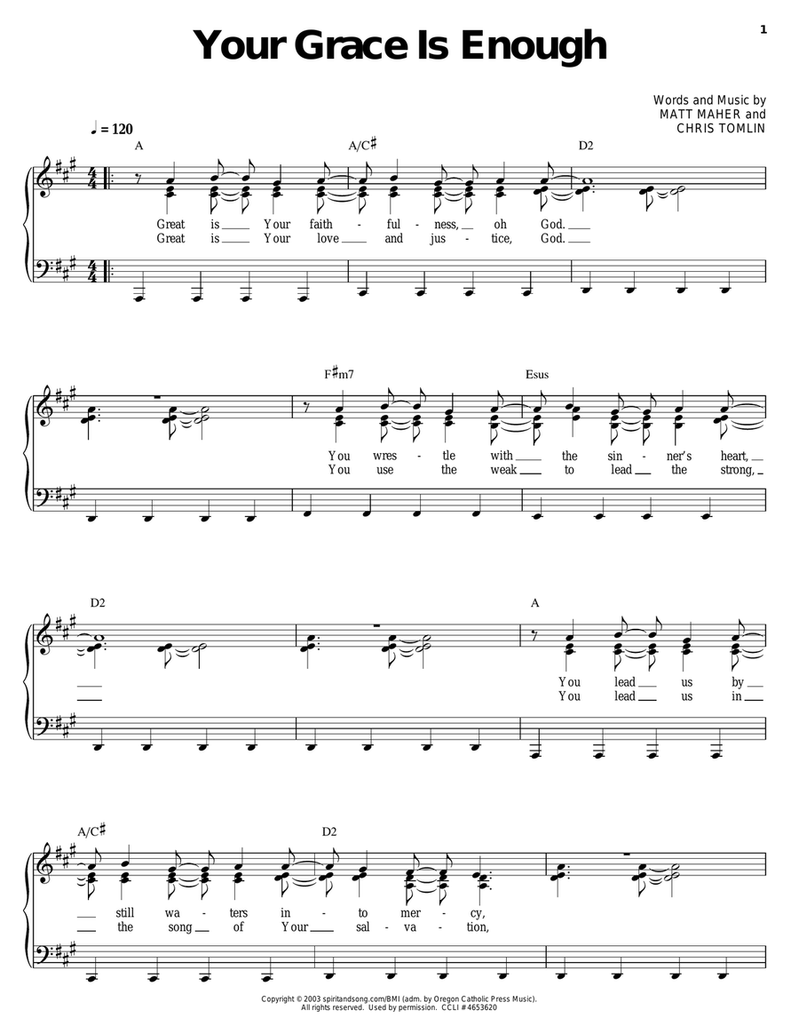 Your Grace Is Enough Guitar scores gallery preview page 1