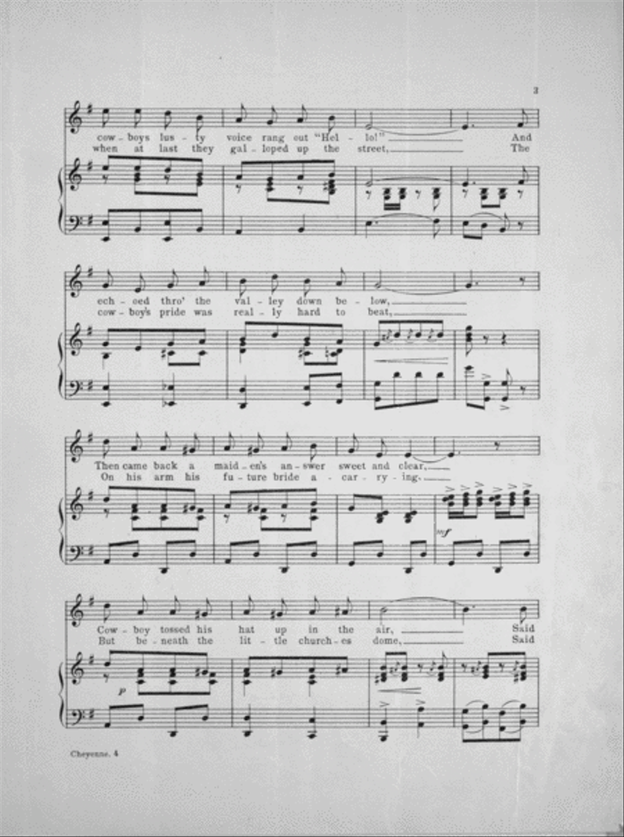 Cheyenne (Shy Ann). Song Voice scores gallery preview page 3
