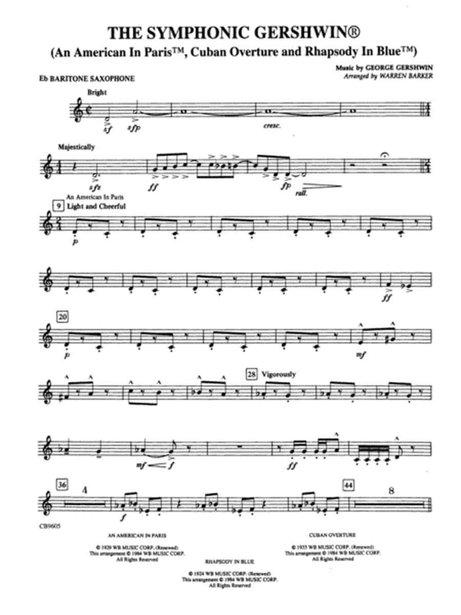 The Symphonic Gershwin: E-flat Baritone Saxophone