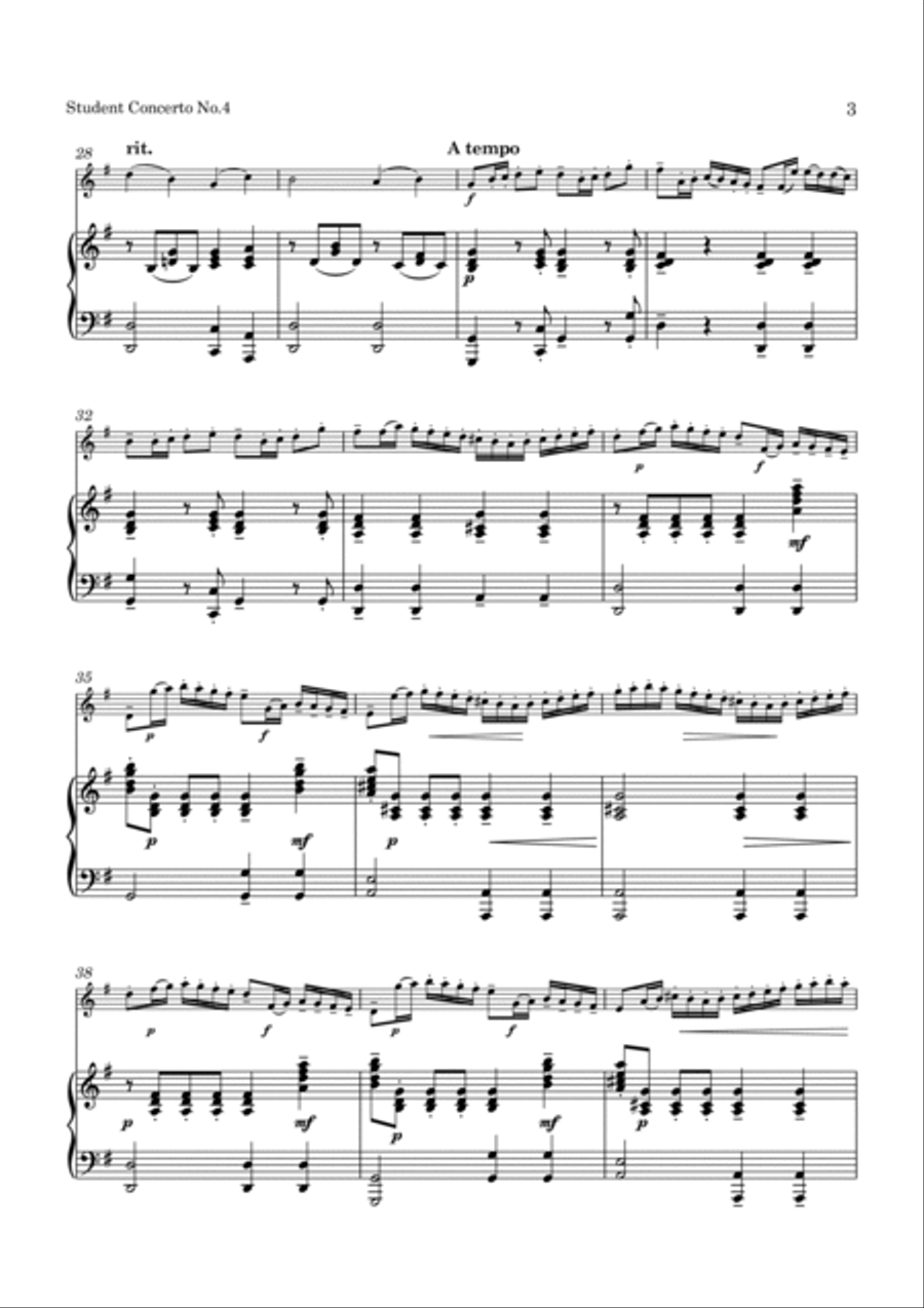 Huber Concerto No. 4 Op. 8 for Violin and Piano Violin Solo scores gallery preview page 4