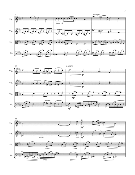NOCTURNE Op.9 No.2 String Quartet Intermediate Level for 2 violins, viola and cello image number null