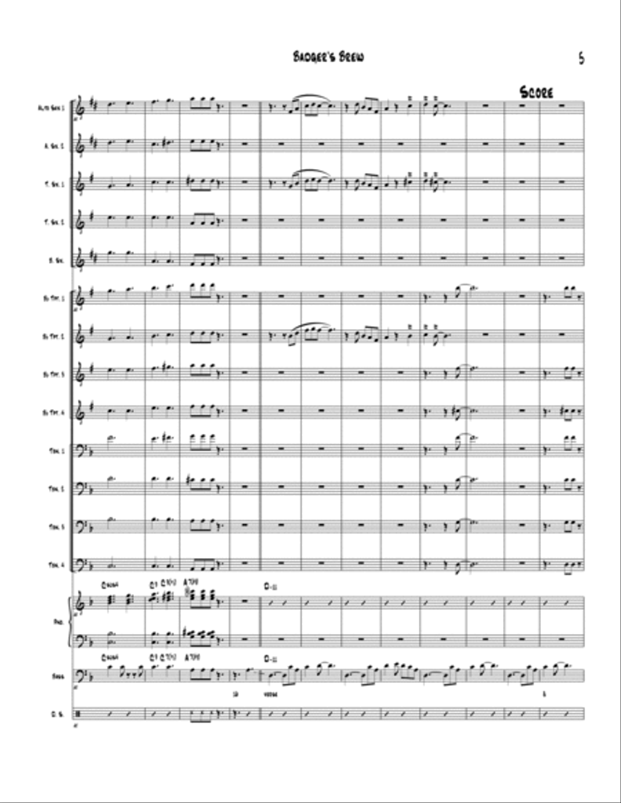 Badger's Brew Jazz Ensemble scores gallery preview page 6