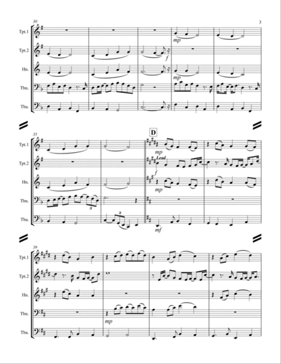Grown-Up Christmas List Brass Ensemble scores gallery preview page 4