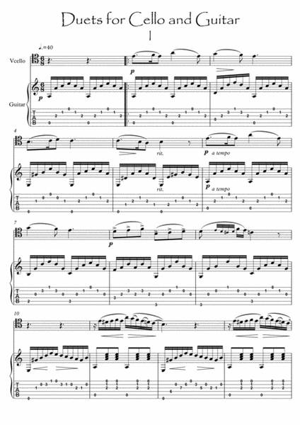 Cello and Guitar duet I by Bergmiller String Duet - Digital Sheet Music