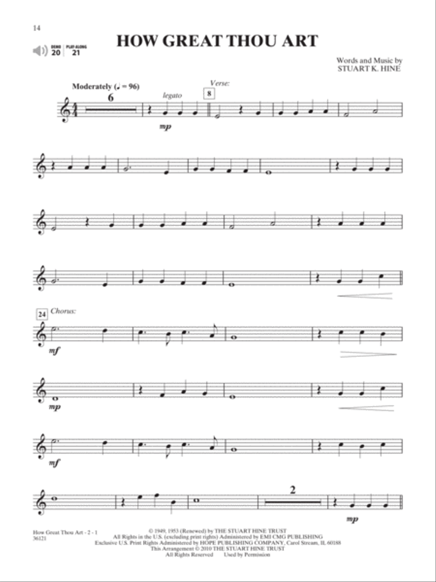 Favorite Hymns Instrumental Solos Trumpet Solo scores gallery preview page 4
