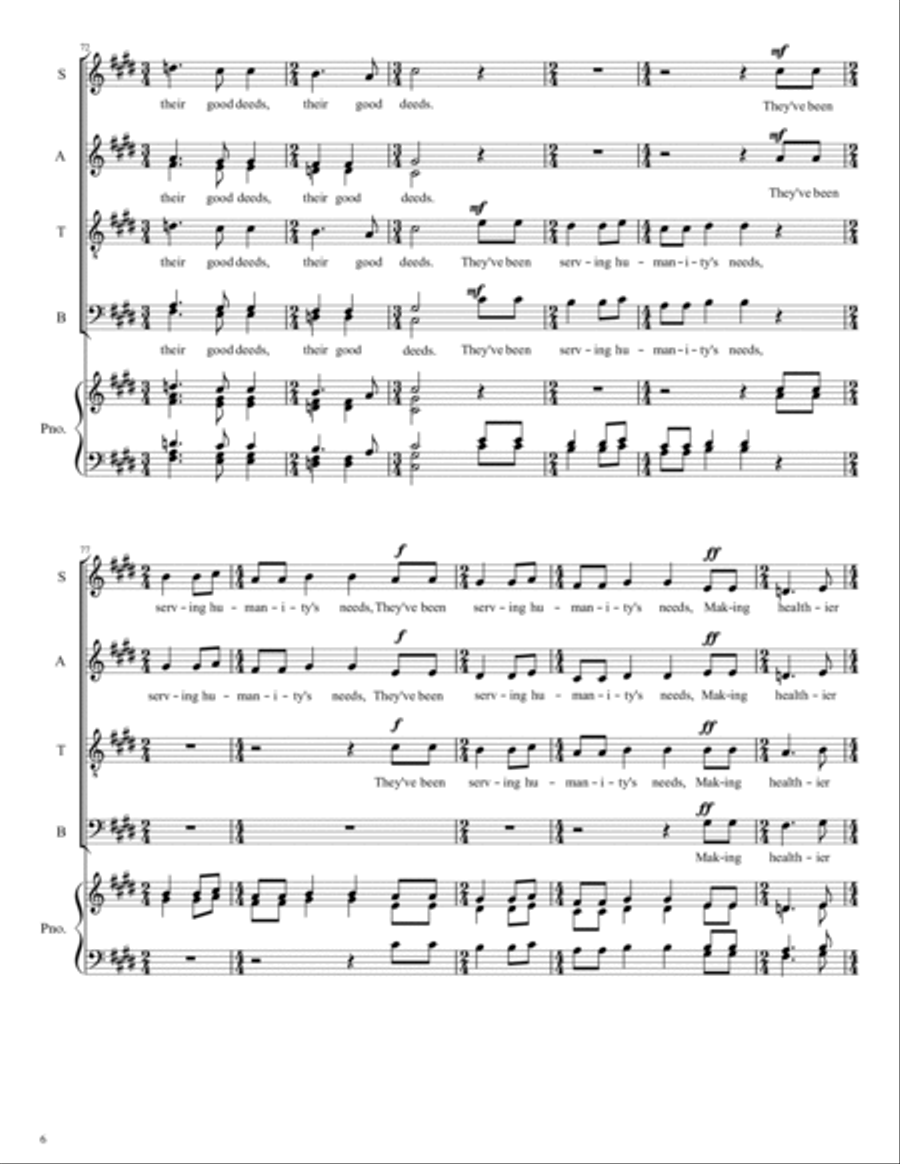 A Hymn to Biodiversity Divisi scores gallery preview page 6