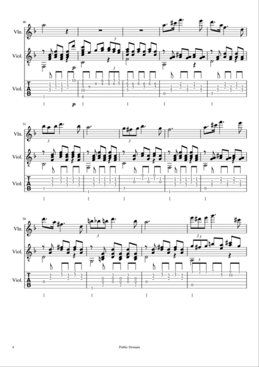 Serenade - F. Schubert - Violin Solo and Guitar Accompagnement String Duet scores gallery preview page 5