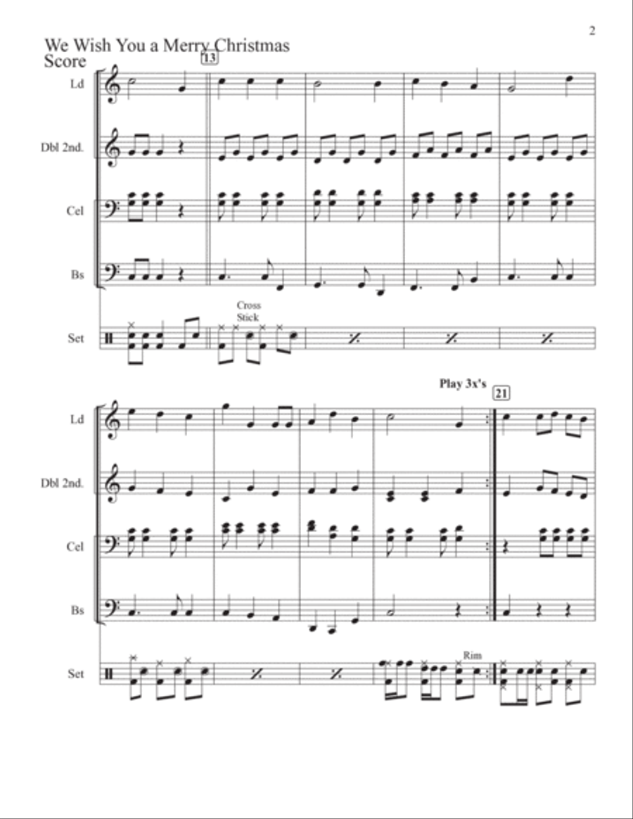 We Wish You A Merry Christmas Steel Drum Band scores gallery preview page 2