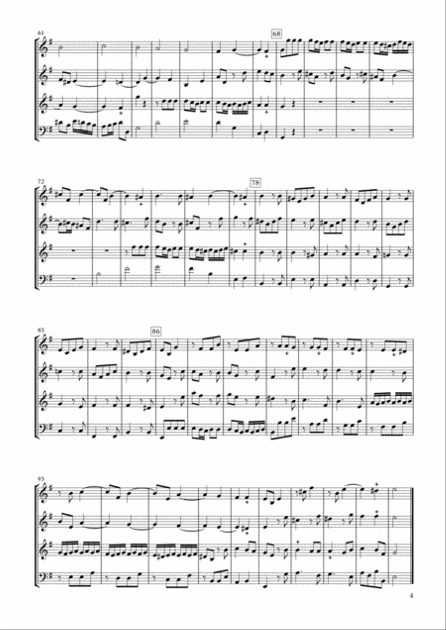 Sonata Op.34-3 for Clarinet quartet Clarinet Quartet scores gallery preview page 4