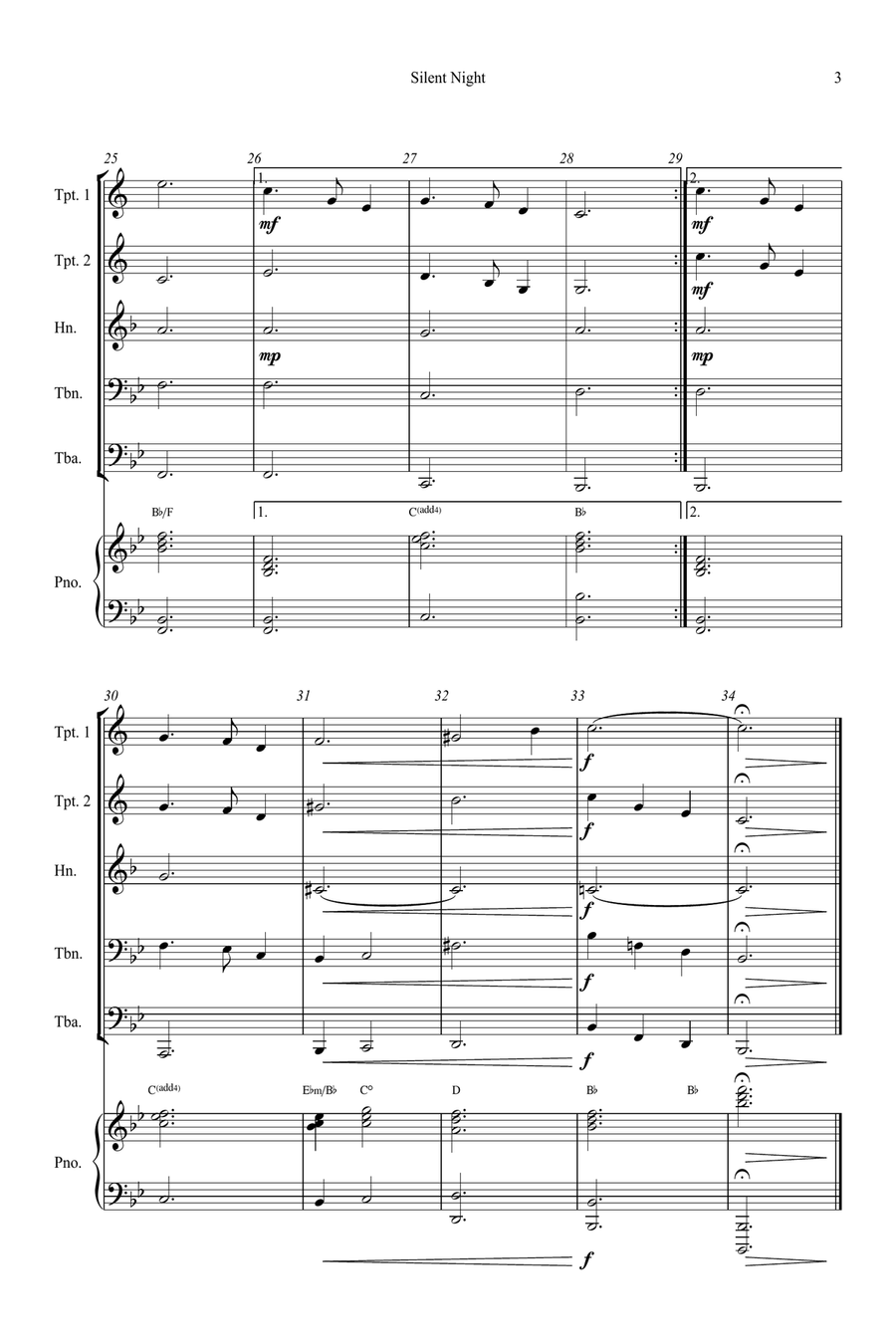 Silent Night Small Ensemble scores gallery preview page 3