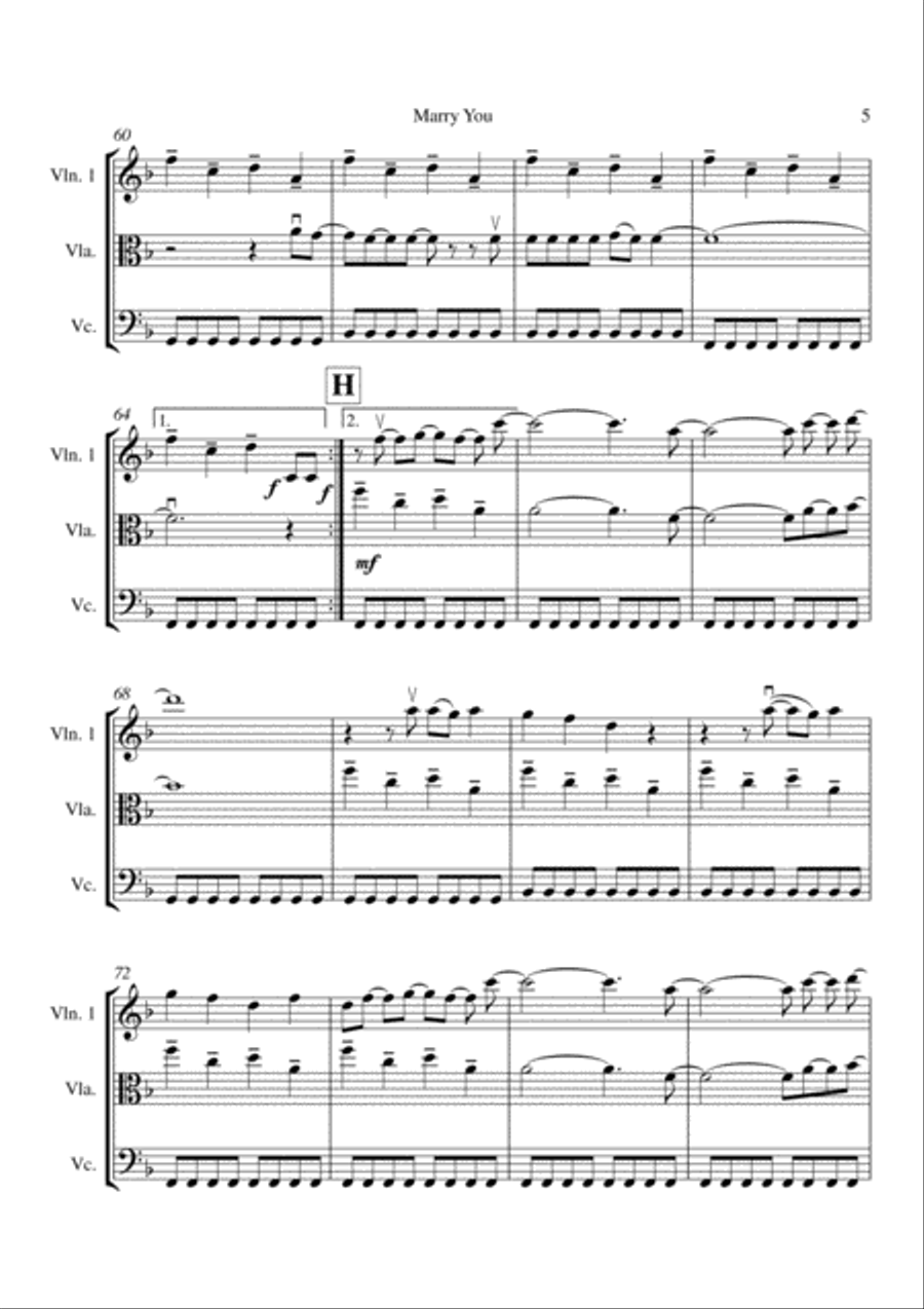 Marry You String Trio scores gallery preview page 6