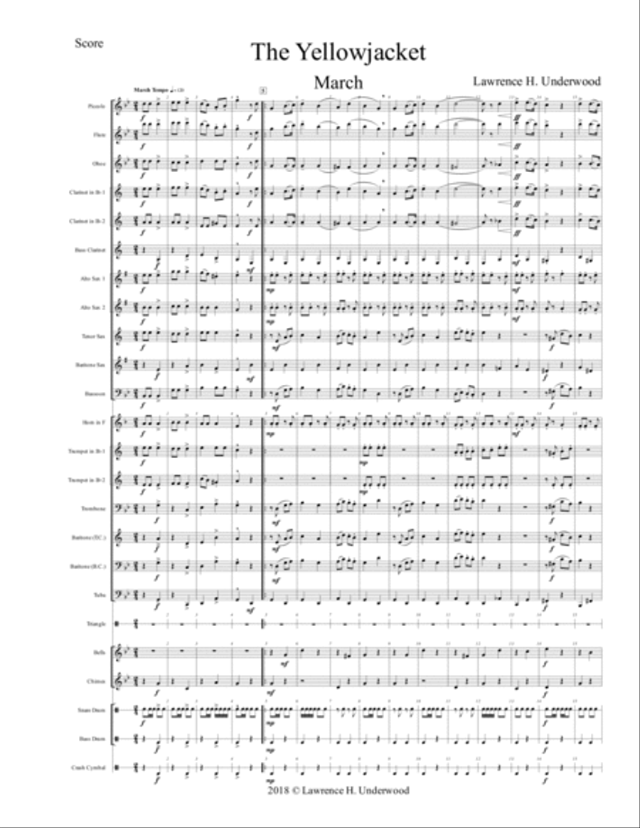 Yellowjacket March Concert Band scores gallery preview page 3