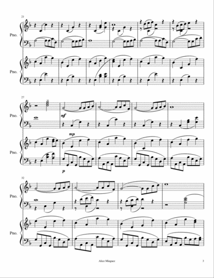 Lullaby for Two Pianos Easy Piano scores gallery preview page 3