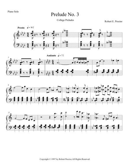 Seven College Preludes for Piano Solo image number null