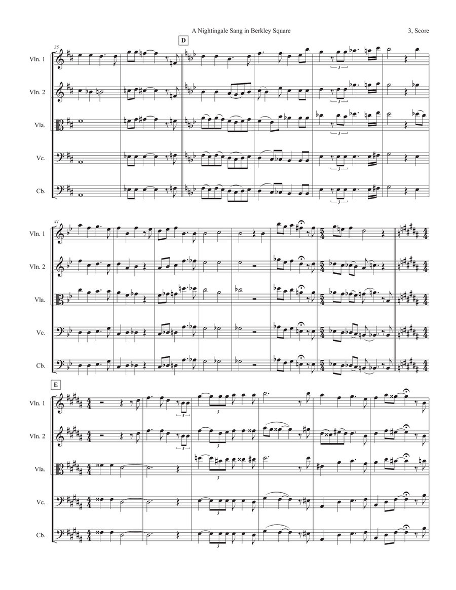 A Nightingale Sang In Berkeley Square String Orchestra scores gallery preview page 3