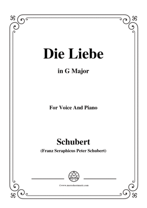 Book cover for Schubert-Die Liebe,in G Major,for Voice&Piano