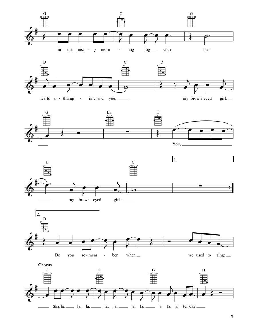 Brown Eyed Girl Brown Eyed Girl Banjo scores gallery preview page 2