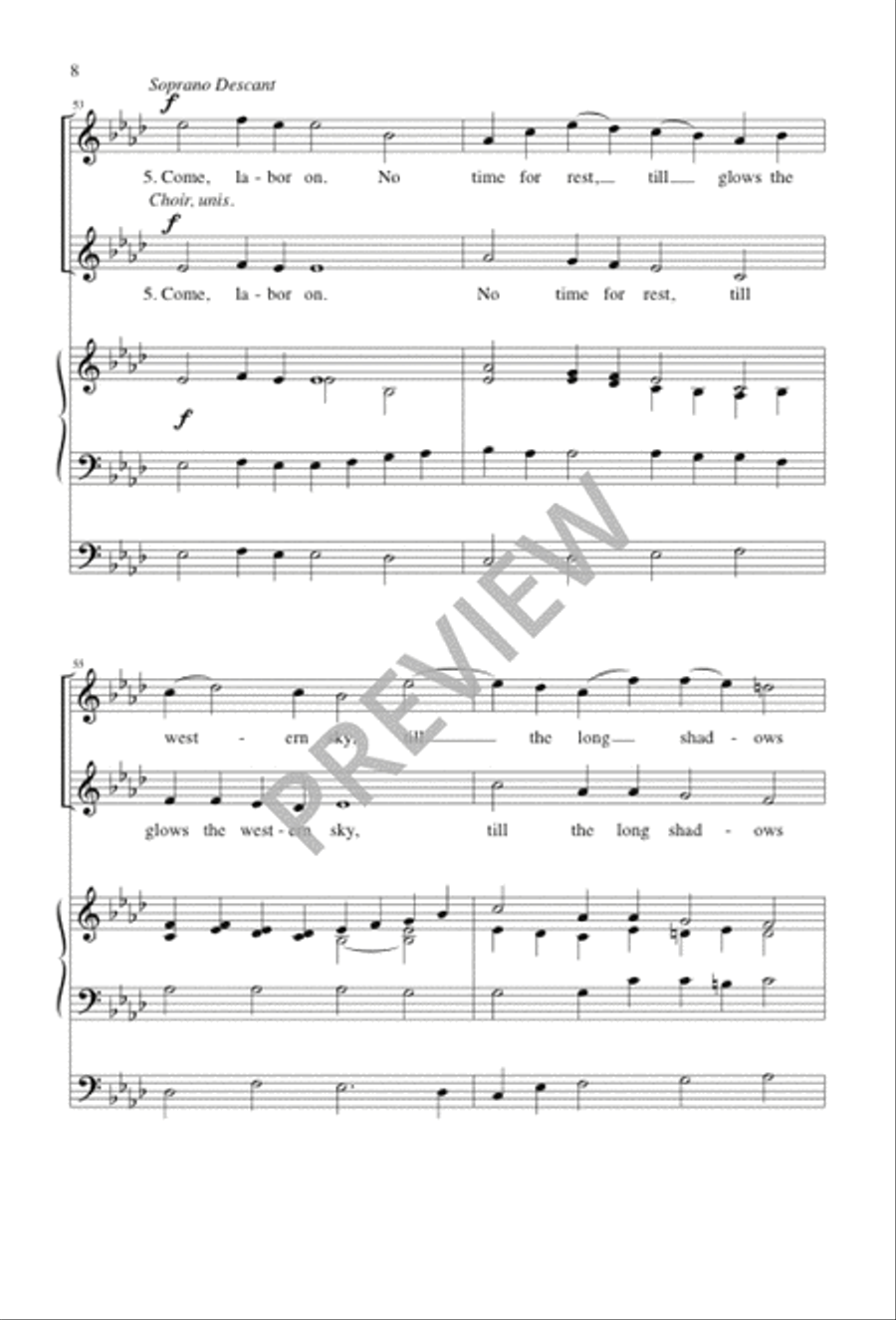 Come, Labor On 4-Part scores gallery preview page 7