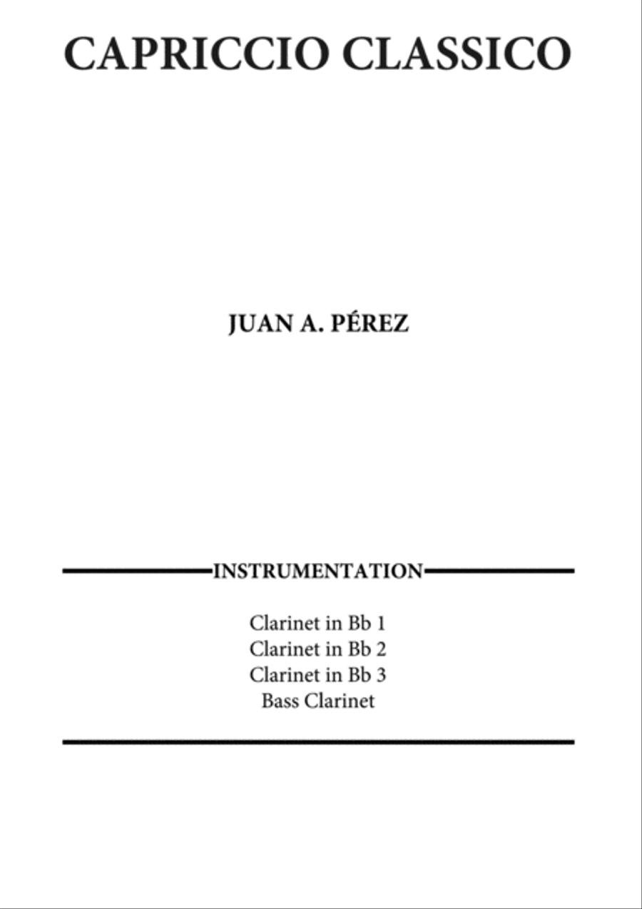 Capriccio Classico Clarinet Quartet scores gallery preview page 1