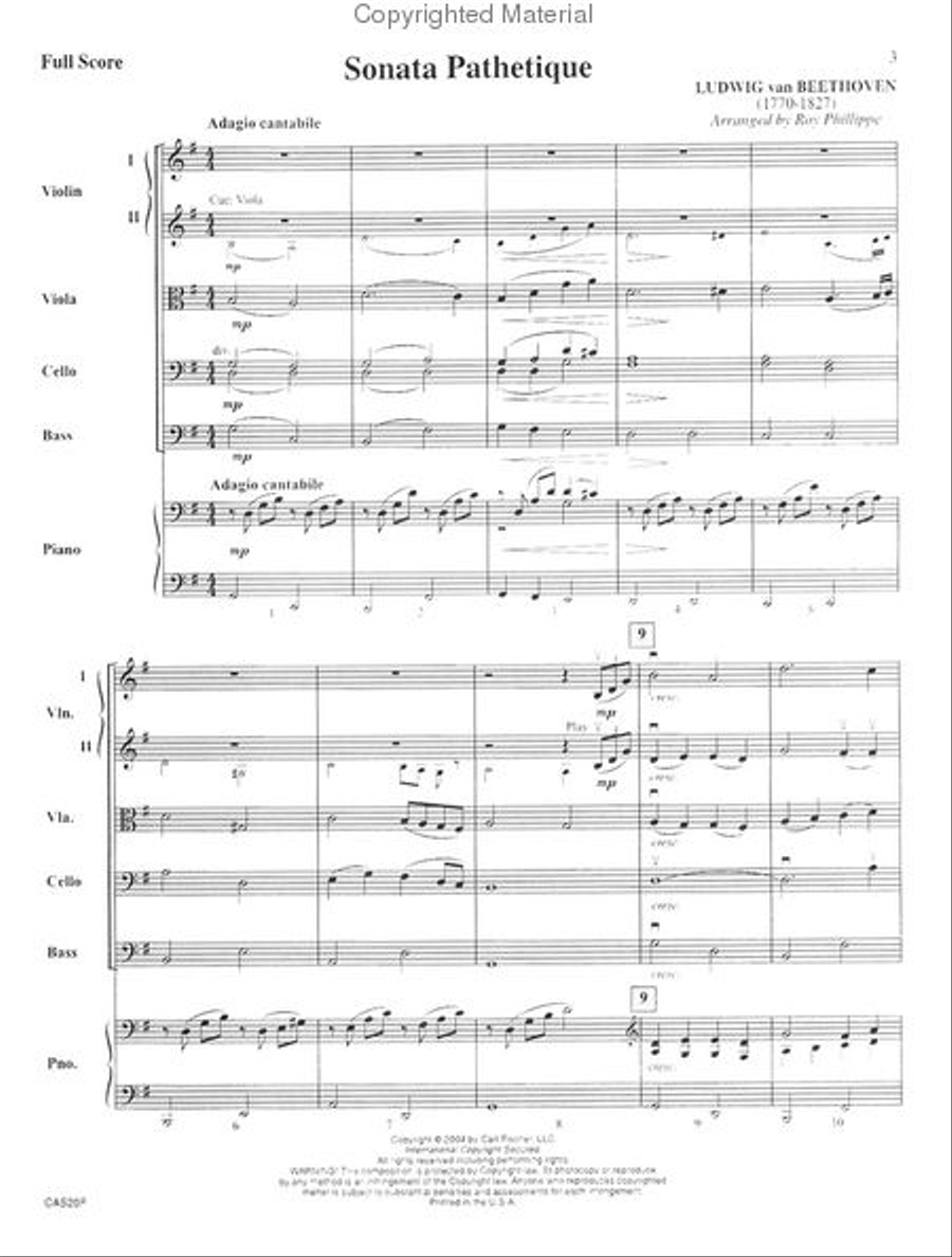 Sonata Pathétique String Orchestra scores gallery preview page 2