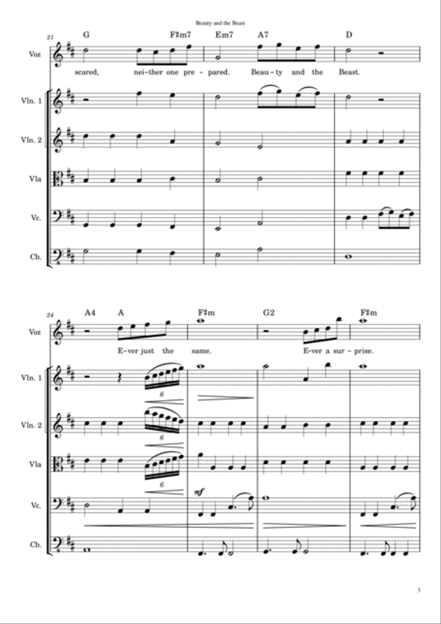 Beauty And The Beast Small Ensemble scores gallery preview page 4