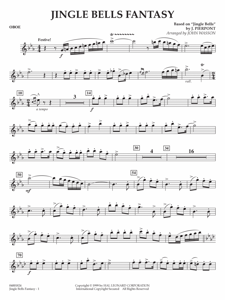 Jingle Bells Fantasy (arr. John Wasson) - Oboe