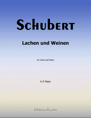 Book cover for Lachen und Weinen, by Schubert, in E Major