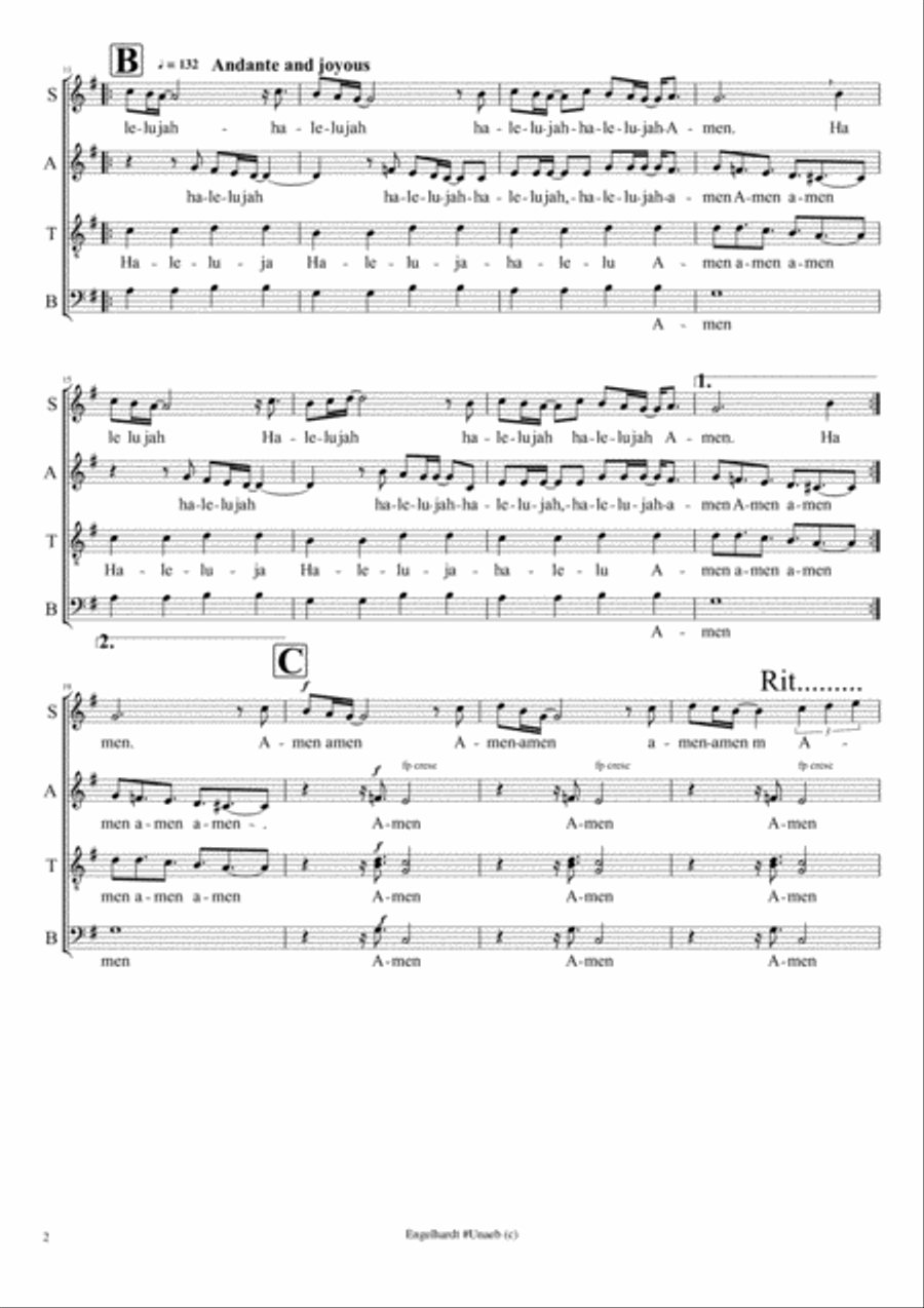 Hallelujah (A christmas song) 4-Part scores gallery preview page 2
