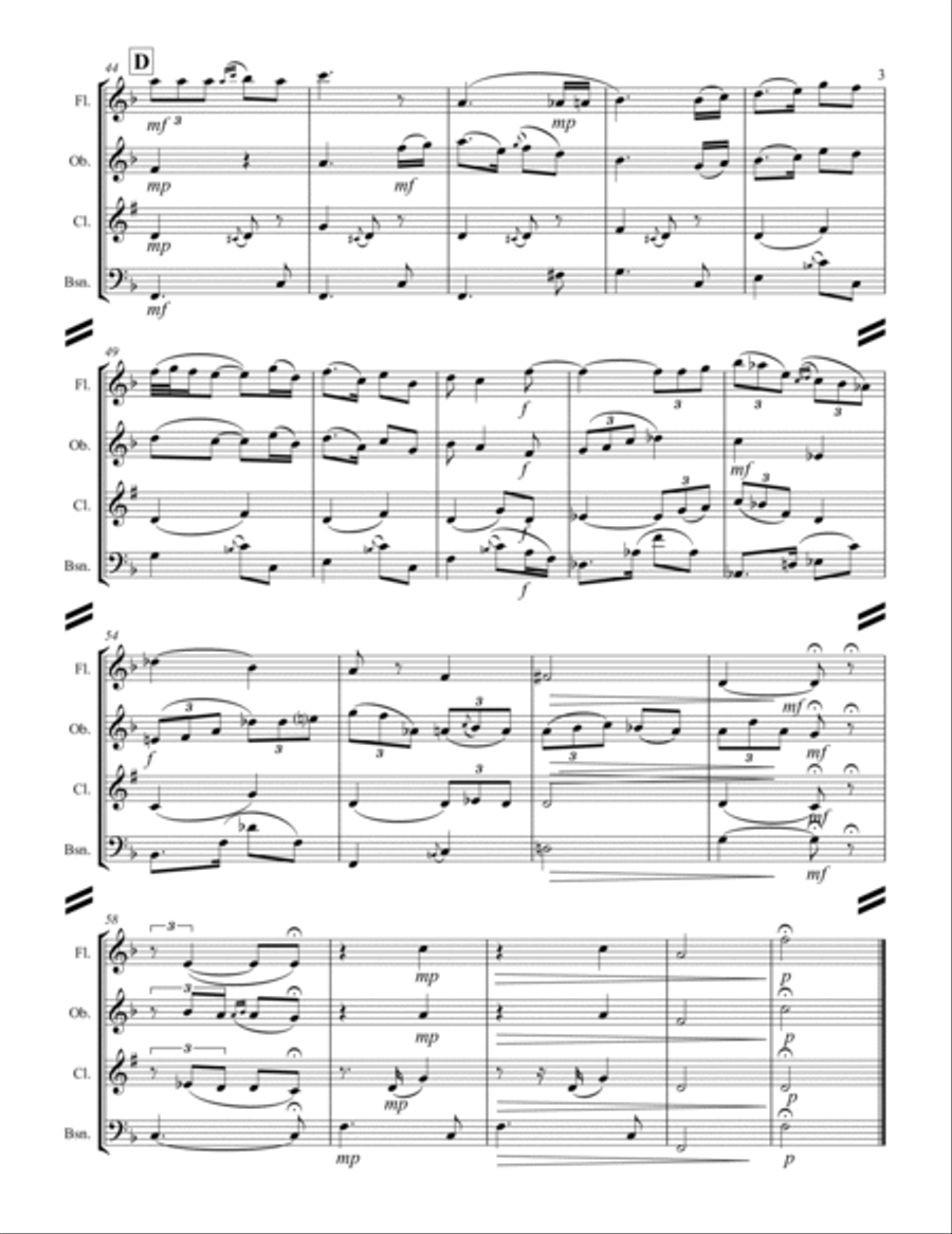 Albeniz - Espana Op.165 No. 2 Tango (for Woodwind Quartet) Woodwind Quartet scores gallery preview page 4
