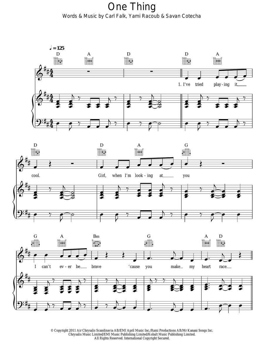 One Thing One Thing Acoustic Guitar scores gallery preview page 1