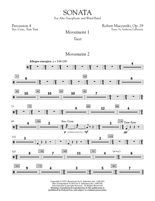 Sonata for Alto Saxophone, Op. 29 - Percussion 4