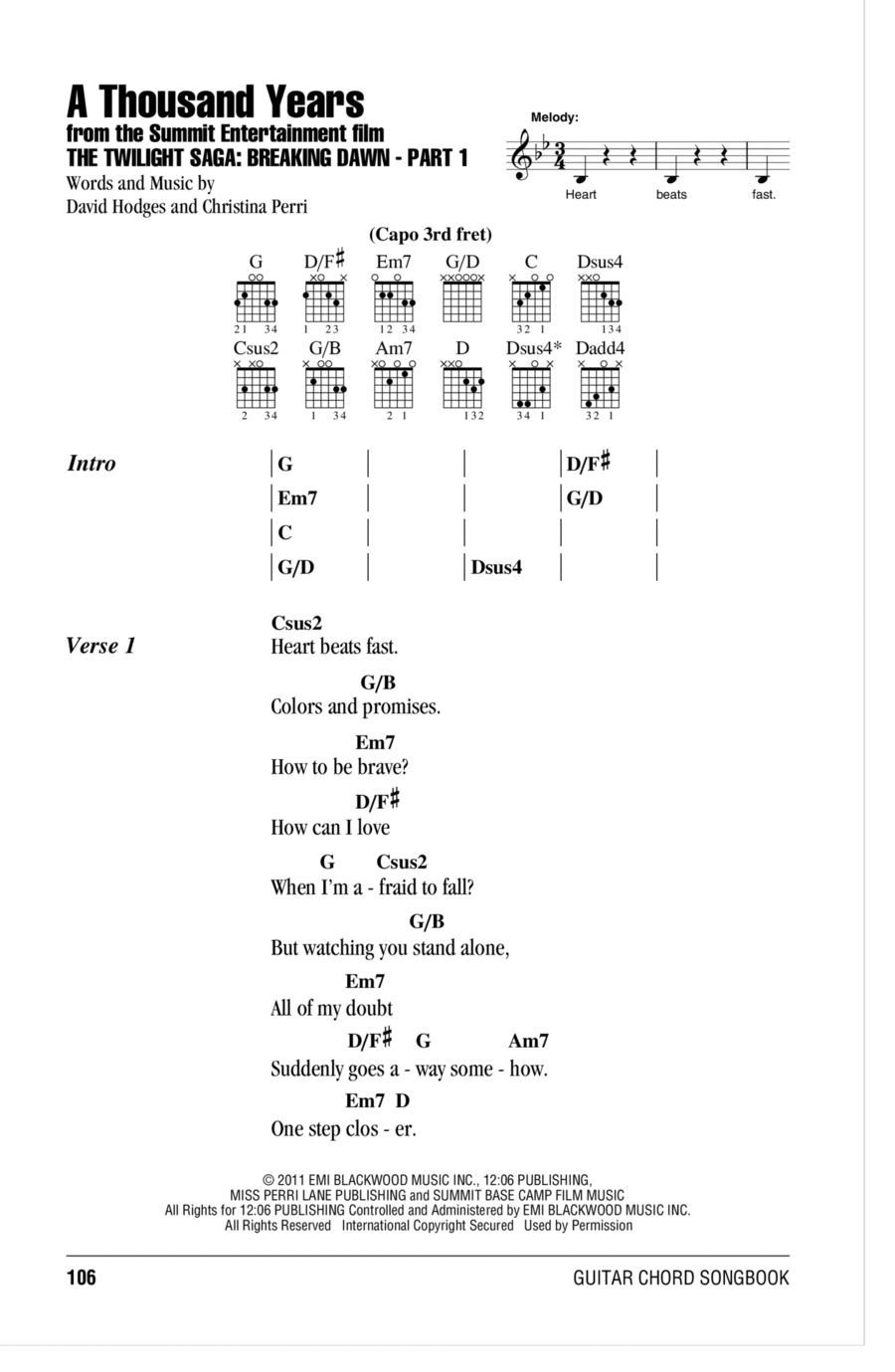 A Thousand Years A Thousand Years Acoustic Guitar scores gallery preview page 1