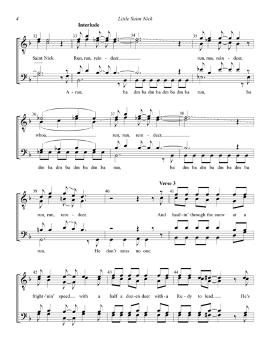 Little Saint Nick (arr. Jon Nicholas) TTBB scores gallery preview page 4