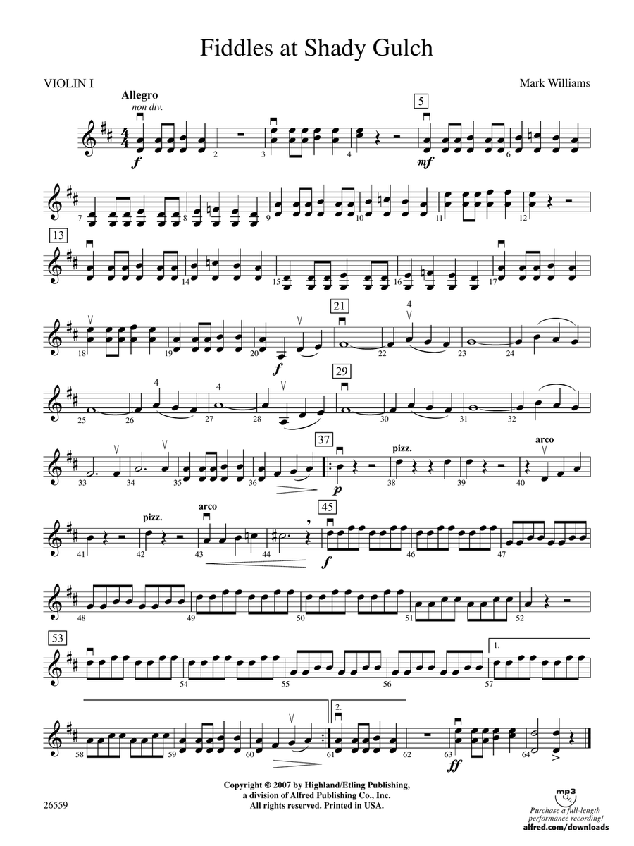 Fiddles at Shady Gulch: 1st Violin