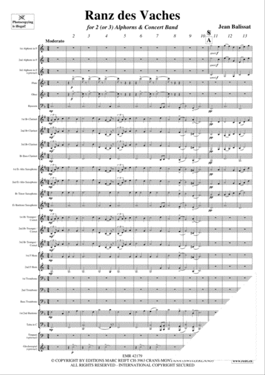 Ranz des Vaches Concert Band scores gallery preview page 3