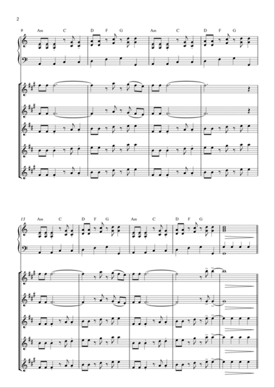 Rock You Like A Hurricane Saxophone Quintet scores gallery preview page 2