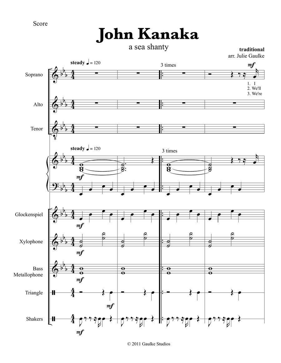 John Kanaka Piano, Vocal scores gallery preview page 1