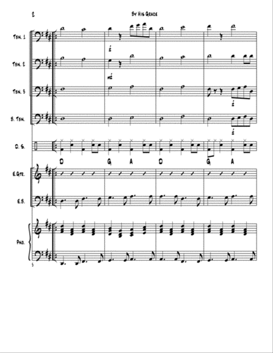 By His Grace (Trombone Praise) Small Ensemble scores gallery preview page 2