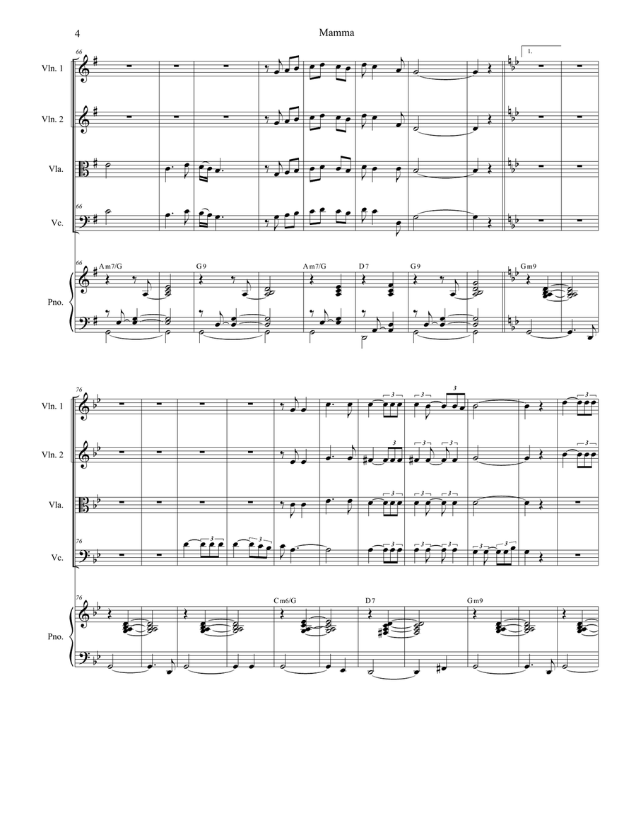 Mama (mamma) String Quartet scores gallery preview page 4