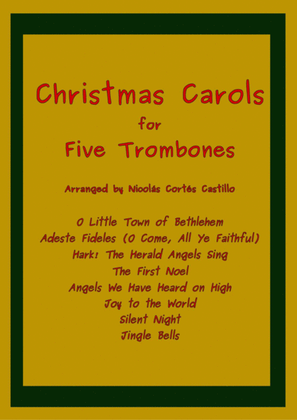 Book cover for 8 Christmas Carols for Trombone Quintet